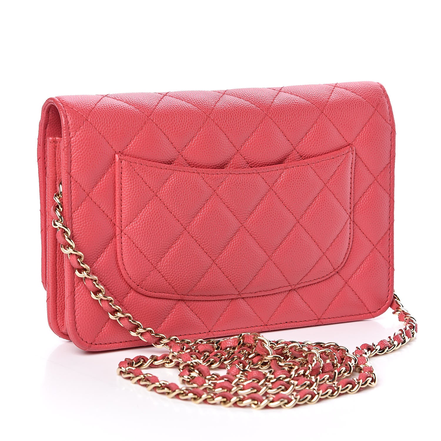 Chanel Caviar Quilted Wallet on Chain WOC Coral 3 of 11