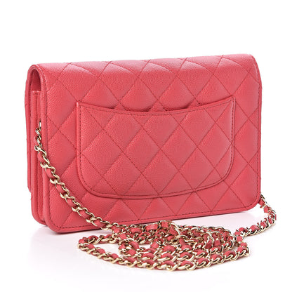Chanel Caviar Quilted Wallet on Chain WOC Coral 3 of 11