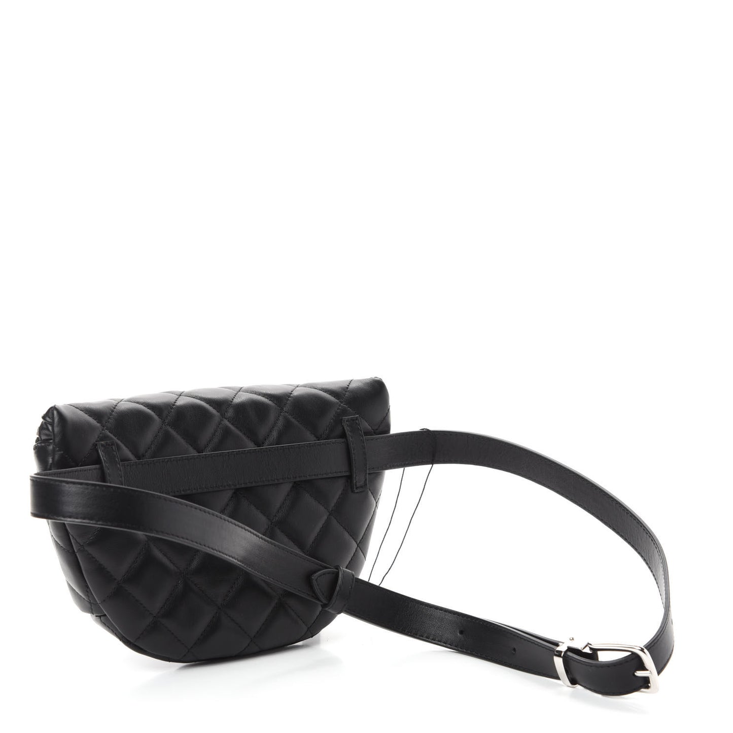 Lambskin Quilted Waist Belt Bag Black