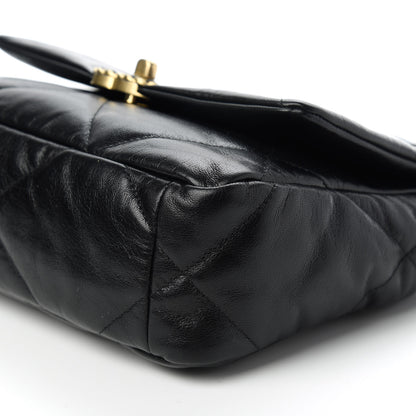Chanel Shiny Goatskin Quilted Medium Chanel 19 Flap Black 7 of 11