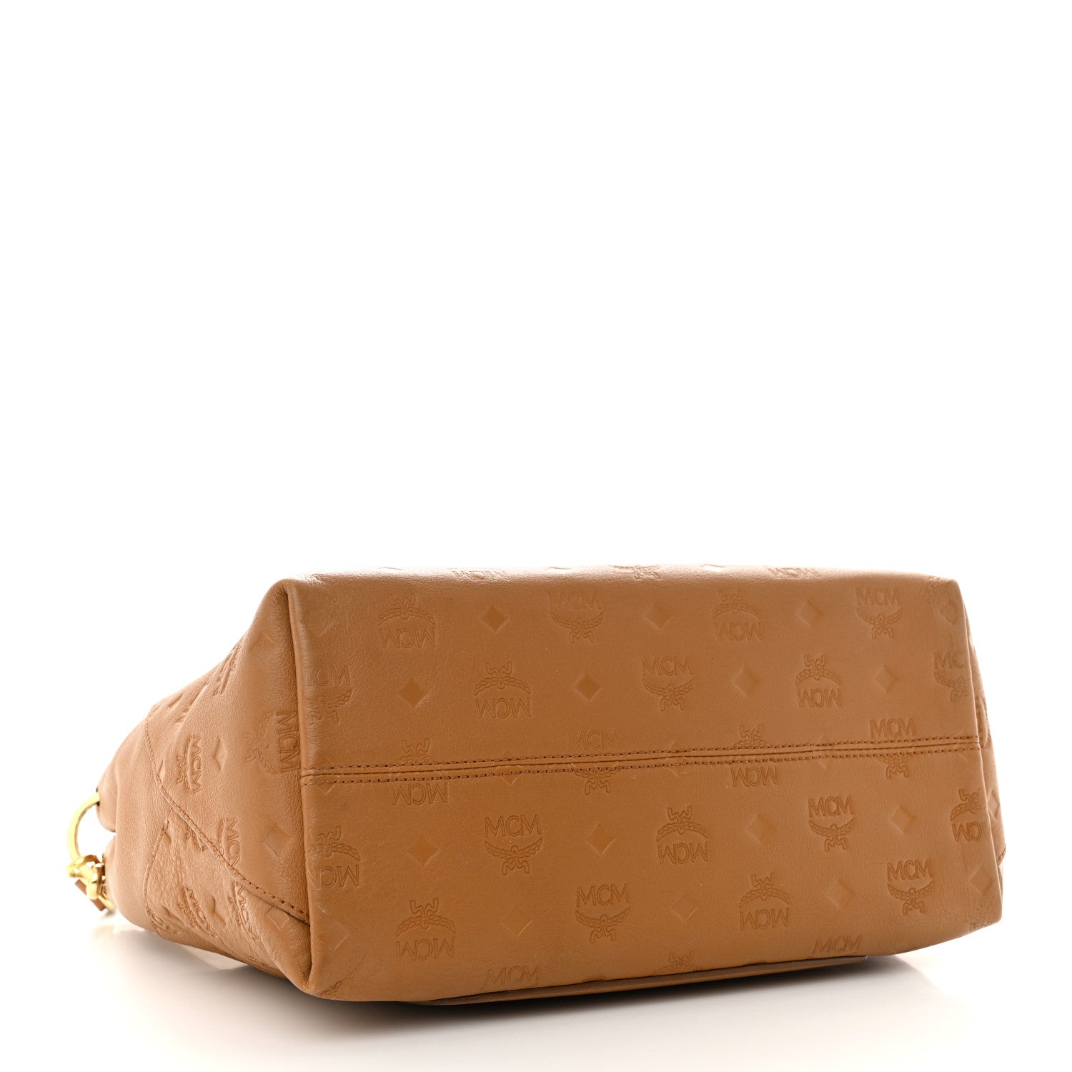 MCM Calfskin Ottomar Monogram Medium Klara Hobo Cognac 4 of 14