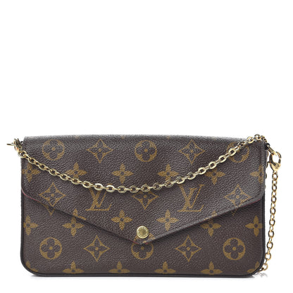Louis Vuitton Monogram Pochette Felicie Chain Wallet Fuchsia 2 of 12
