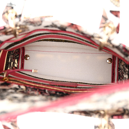 Christian Dior Canvas Embroidered Butterfly Print Medium Lady D-Lite Multicolor 5 of 11