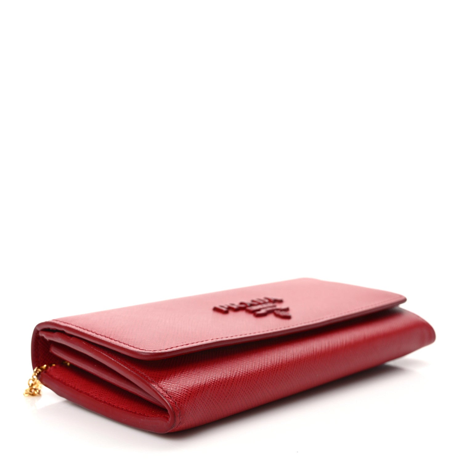 Prada Saffiano Monochrome Continental Wallet Fuoco 5 of 11