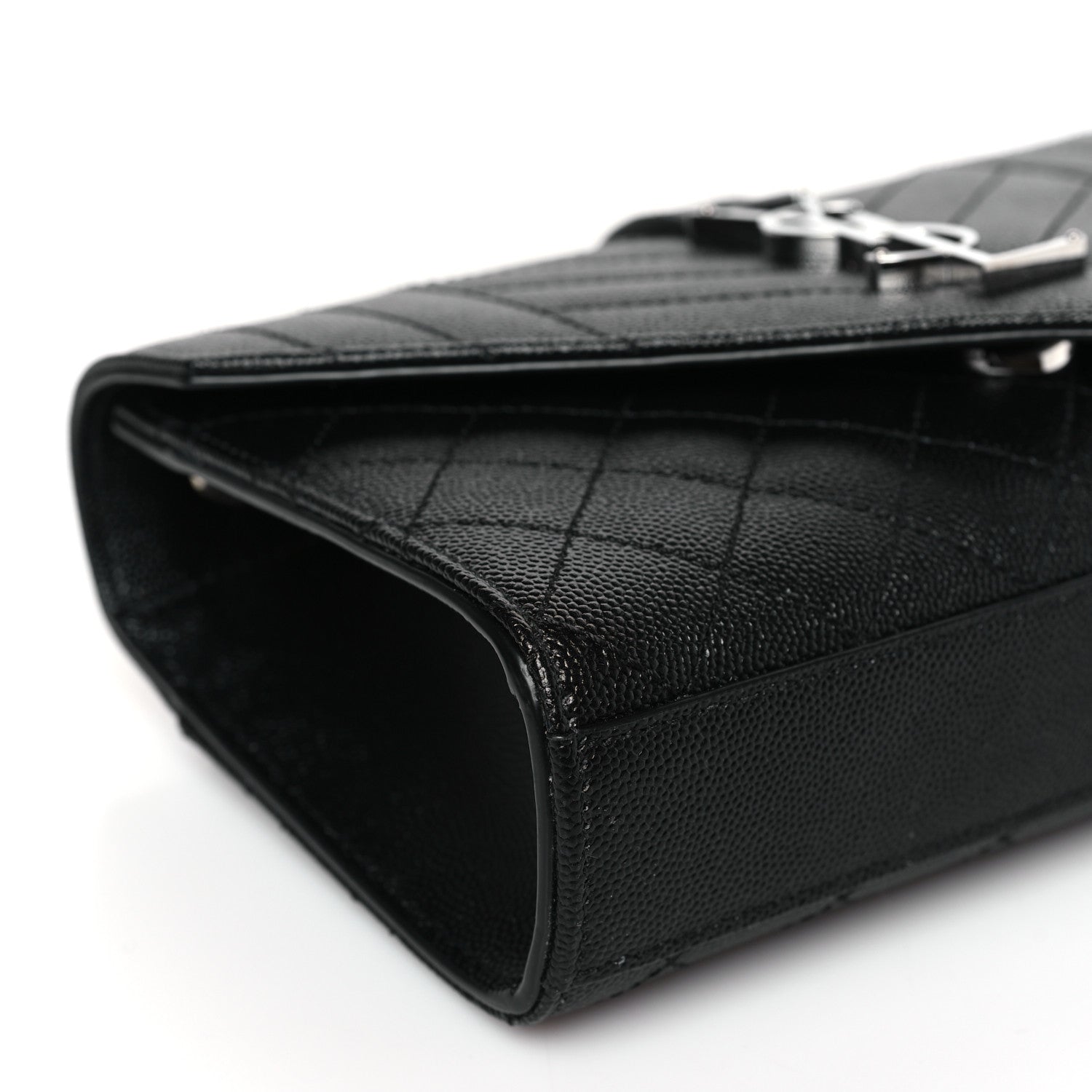 Saint Laurent Grain De Poudre Textured Mixed Matelasse Triquilt Small Monogram Satchel Black 7 of 8