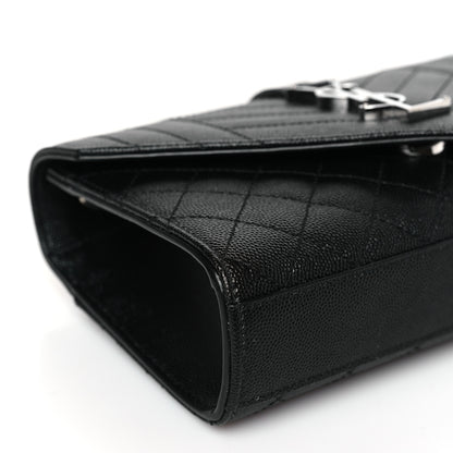 Saint Laurent Grain De Poudre Textured Mixed Matelasse Triquilt Small Monogram Satchel Black 7 of 8