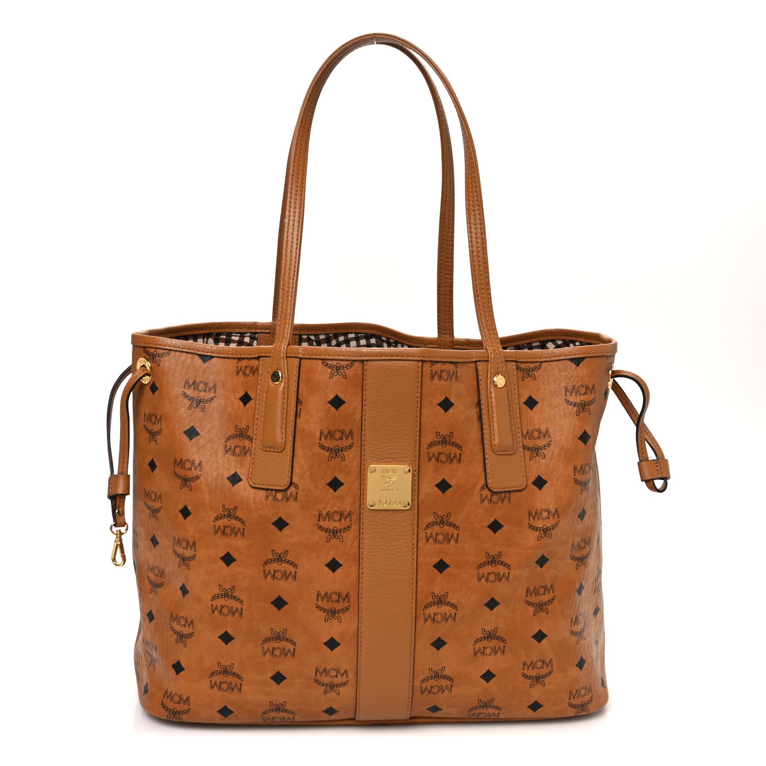 MCM Visetos Medium Liz Reversible Shopper Tote Cognac 1 of 17