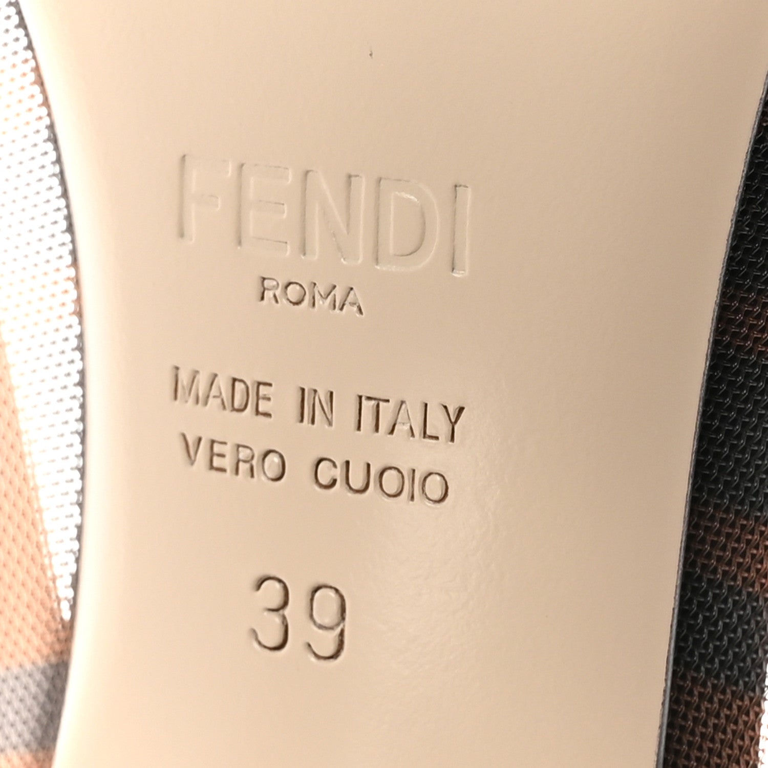 Fendi Technical Mesh Vitello Gommato FF Colibri 85mm Pumps 39 Tobacco Moro Black 7 of 9