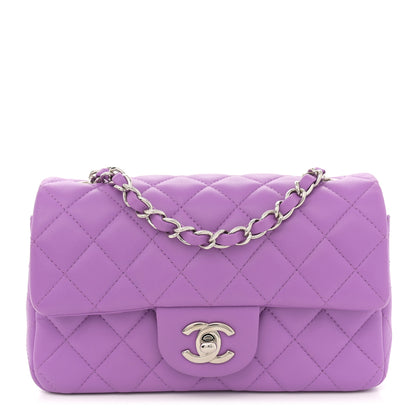 Chanel Lambskin Quilted Mini Rectangular Flap Purple 1 of 11