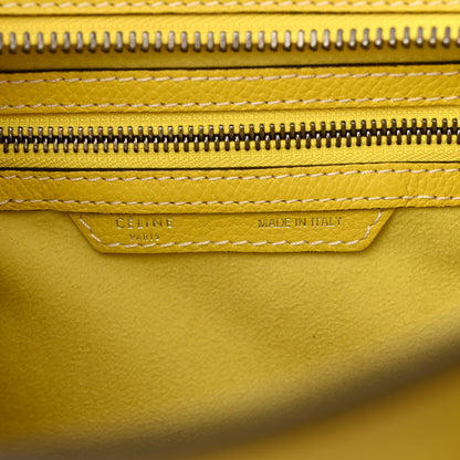 Celine Drummed Calfskin Micro Luggage Citron 6 of 14