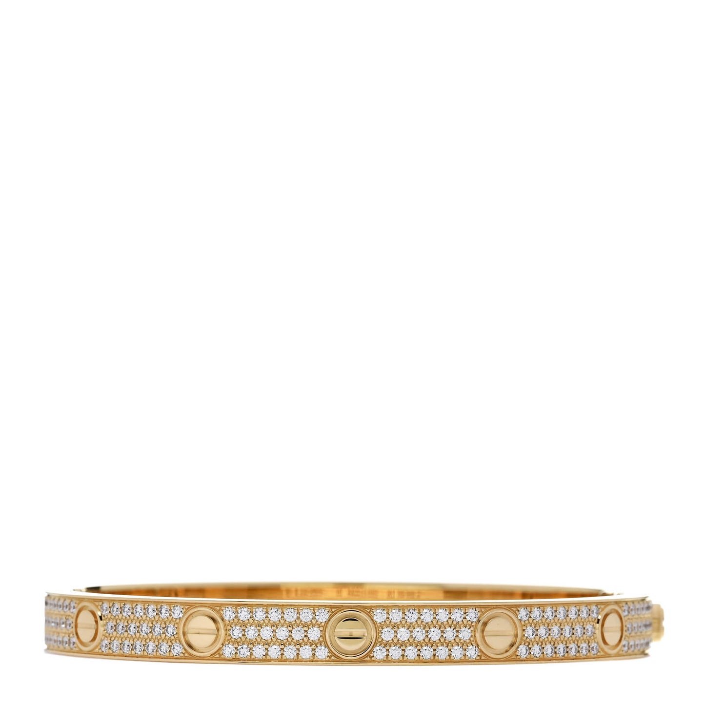 18K Yellow Gold Diamond LOVE Paved Bracelet 18