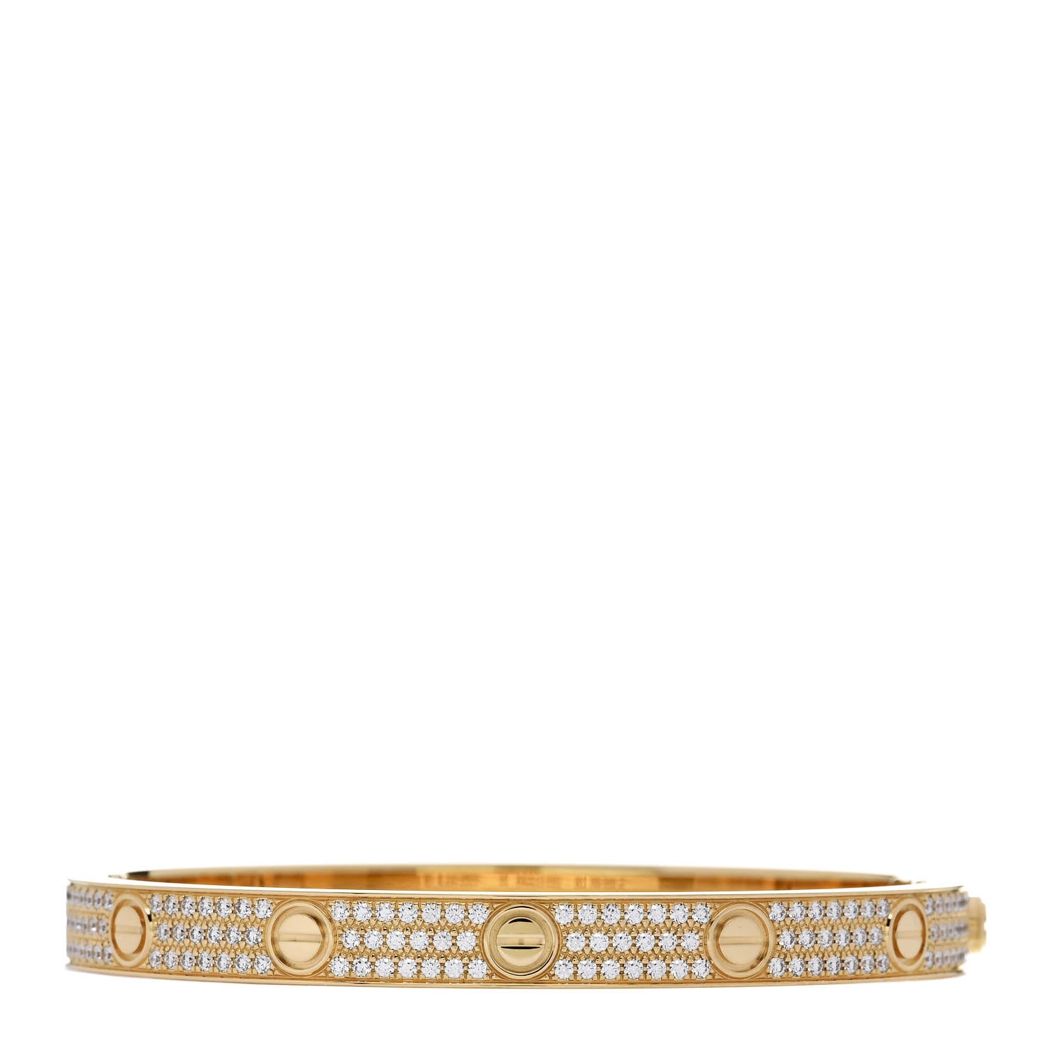 Cartier 18K Yellow Gold Diamond LOVE Paved Bracelet 18 2 of 8
