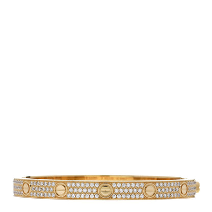 Cartier 18K Yellow Gold Diamond LOVE Paved Bracelet 18 2 of 8
