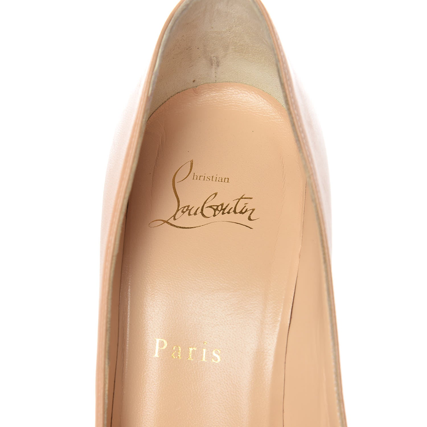 Christian Louboutin Shiny Patent Nappa Troulili 100 Pumps 38.5 Doudou Latte 7 of 11