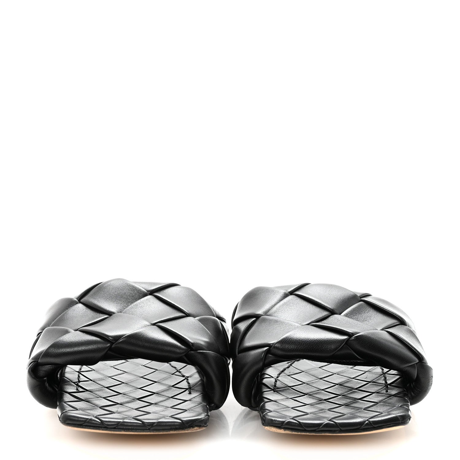 Bottega Veneta Nappa Maxi Intrecciato Lido Flat Sandals 39.5 Black 3 of 8