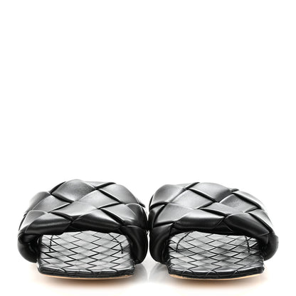 Bottega Veneta Nappa Maxi Intrecciato Lido Flat Sandals 39.5 Black 3 of 8