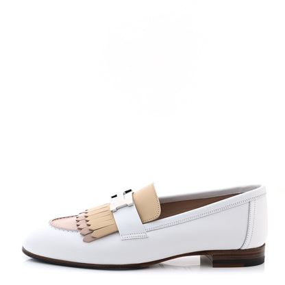 Hermes Goatskin Womens Royal Loafers 36 Multicolor White 1 of 9