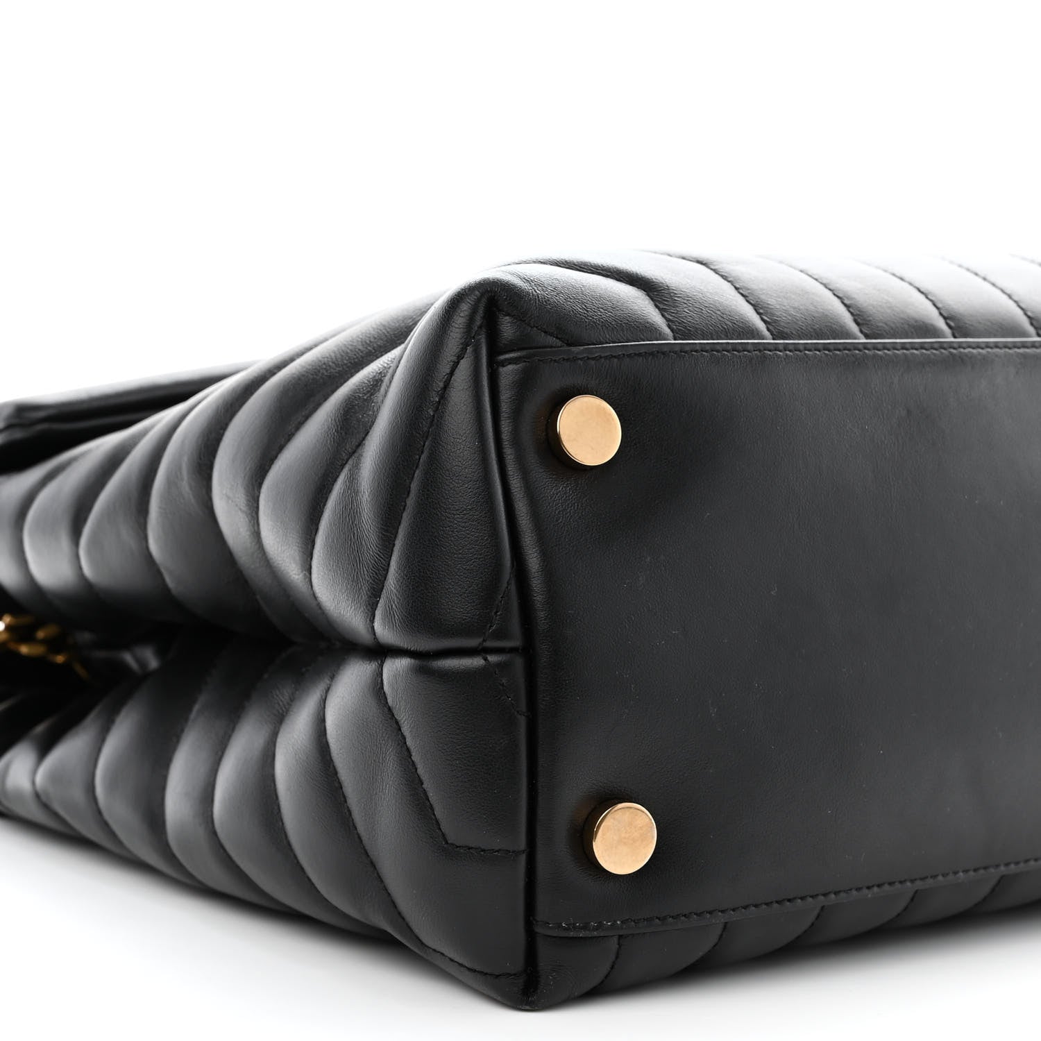 Saint Laurent Calfskin Y Quilted Monogram Large Loulou Chain Satchel Black 10 of 13