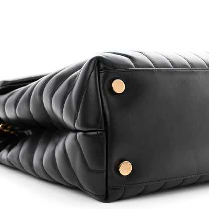 Saint Laurent Calfskin Y Quilted Monogram Large Loulou Chain Satchel Black 10 of 13