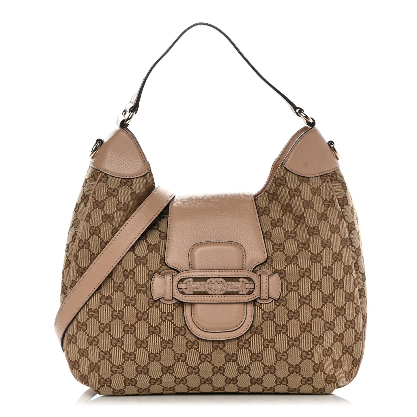Monogram Web Medium Dressage Hobo Beige