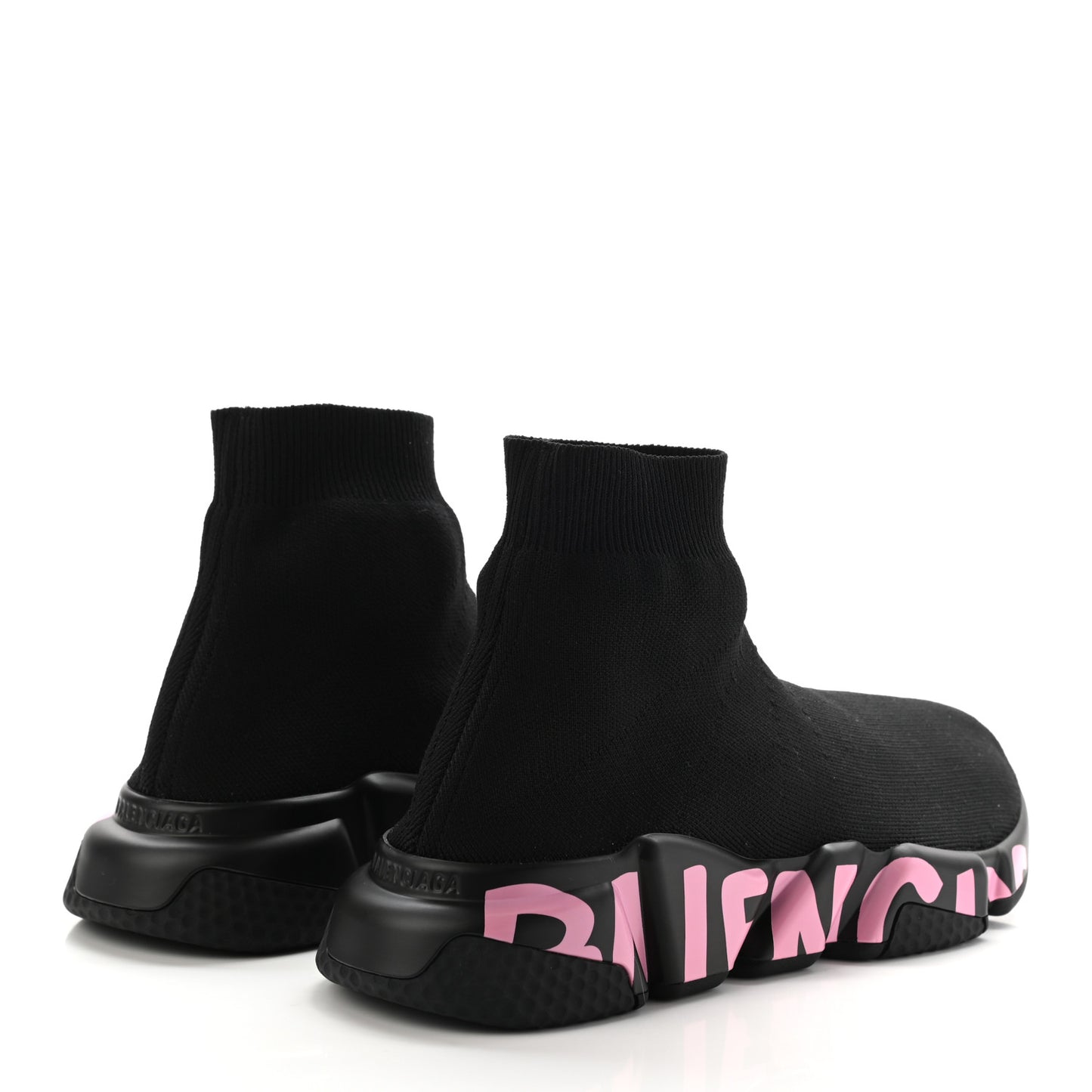 Recycled Knit Womens Speed Graffiti Sneakers 39 Black Pink