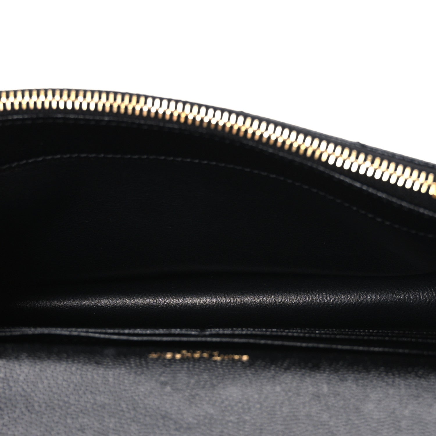 Saint Laurent Grain De Poudre Matelasse Chevron Monogram Envelope Chain Wallet Black 4 of 9