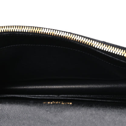 Saint Laurent Grain De Poudre Matelasse Chevron Monogram Envelope Chain Wallet Black 4 of 9