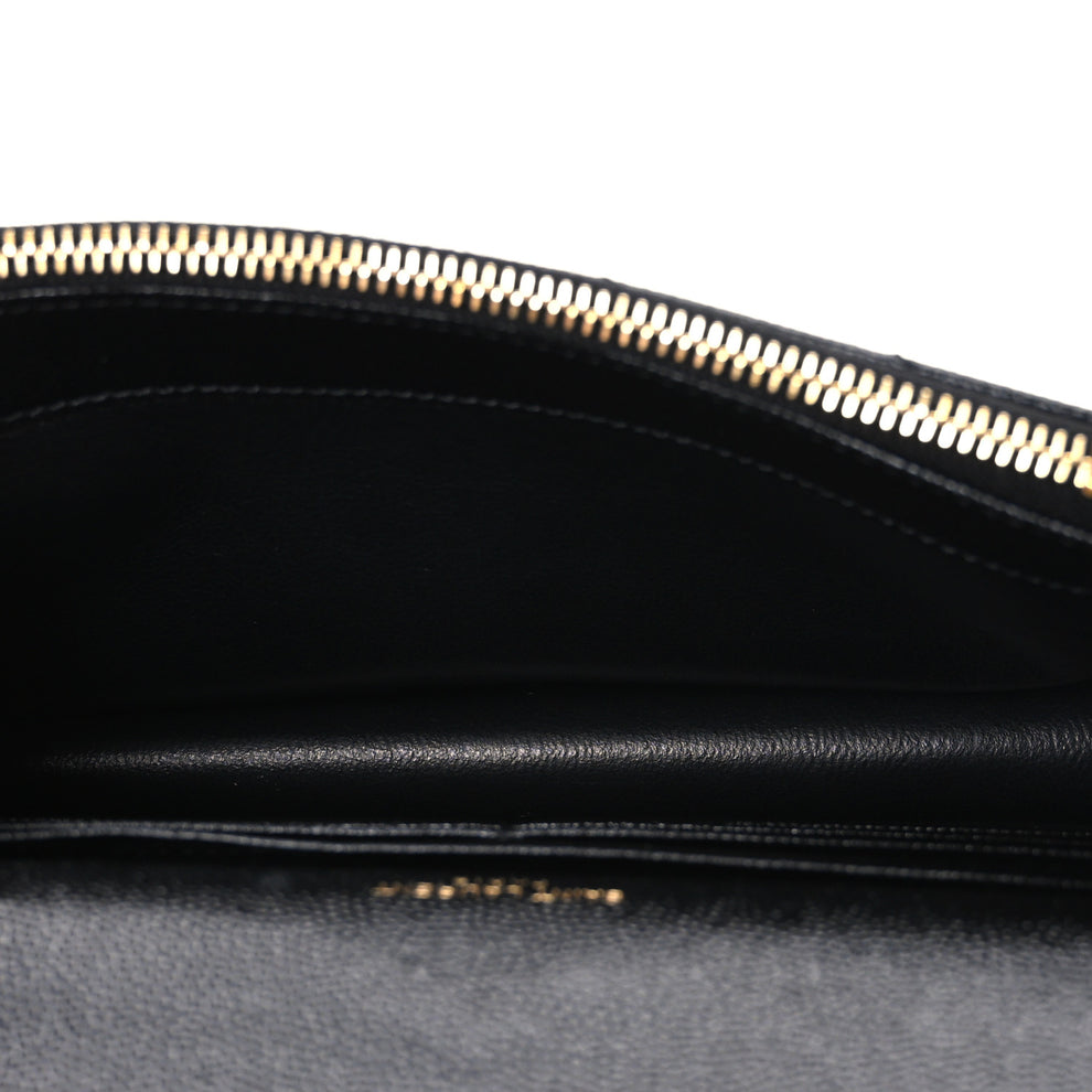 Saint Laurent Grain De Poudre Matelasse Chevron Monogram Envelope Chain ...