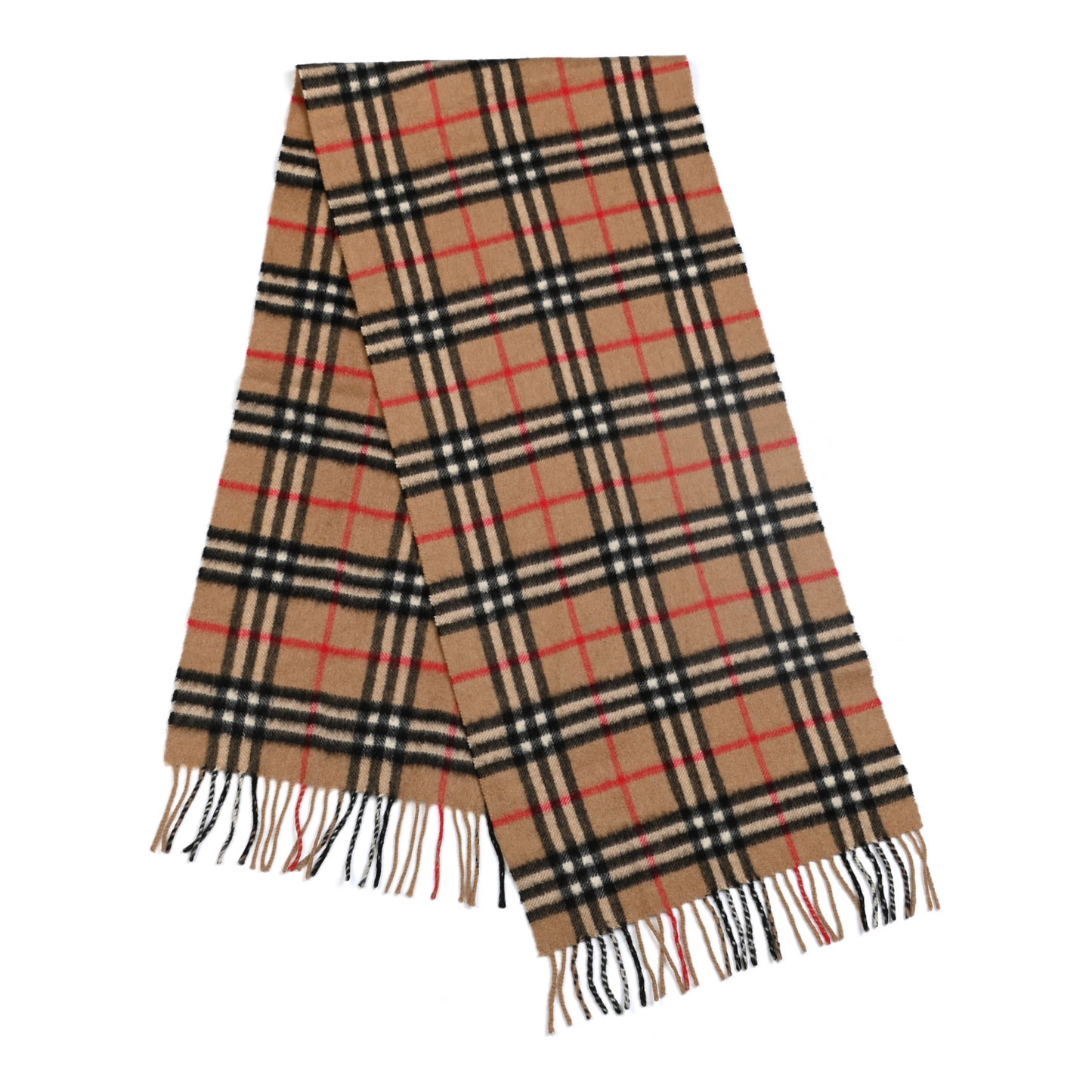 Cashmere Vintage Check Fringe Scarf