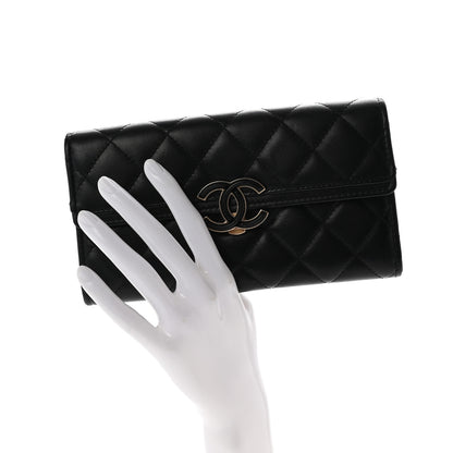 Chanel Lambskin Quilted CC Chic Gusset Wallet Black 2 of 9