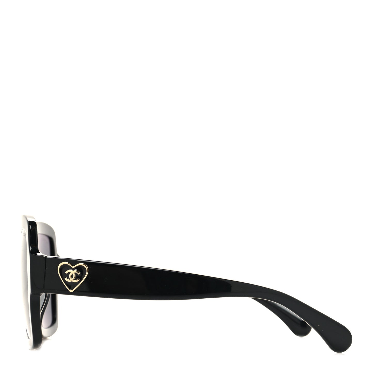 Acetate Square Heart Sunglasses 5479-A Black