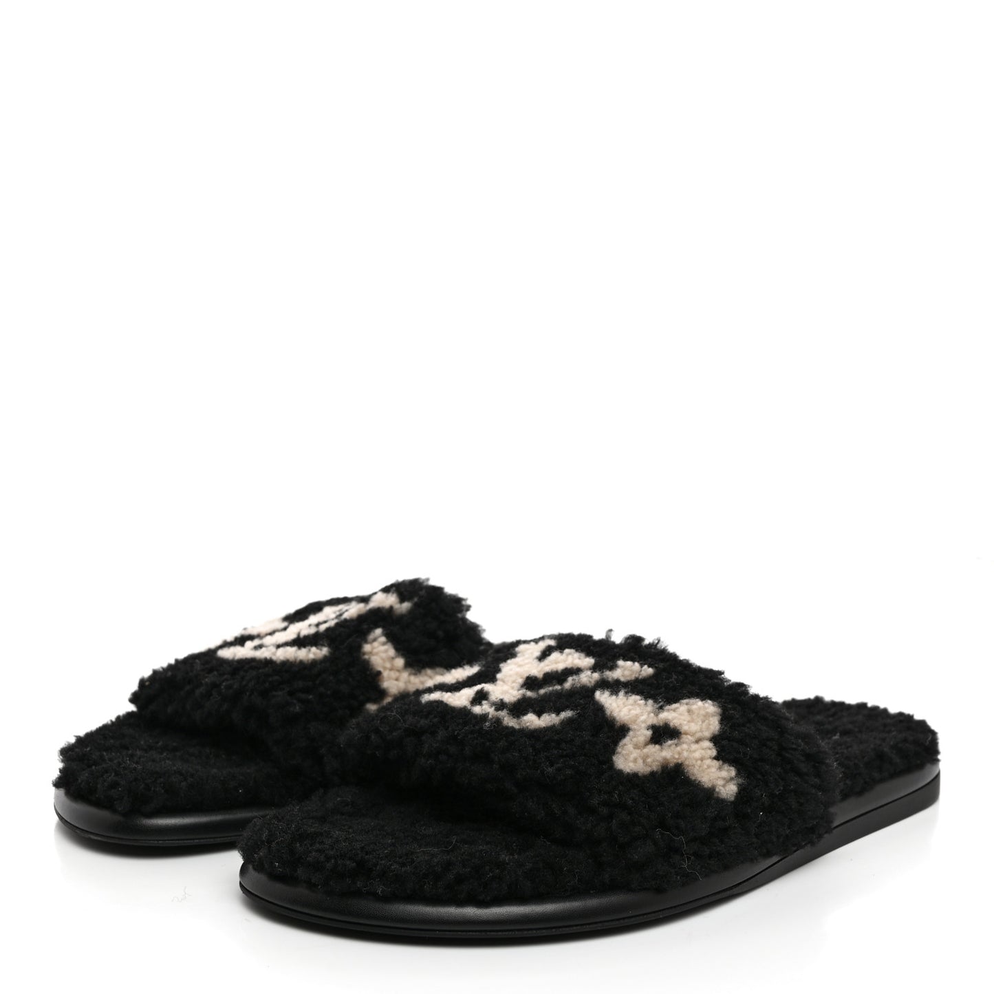 Shearling Magnetic Flat Mule 40 Black