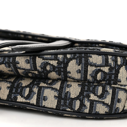 Christian Dior Oblique Mini Saddle Bag Blue 10 of 11