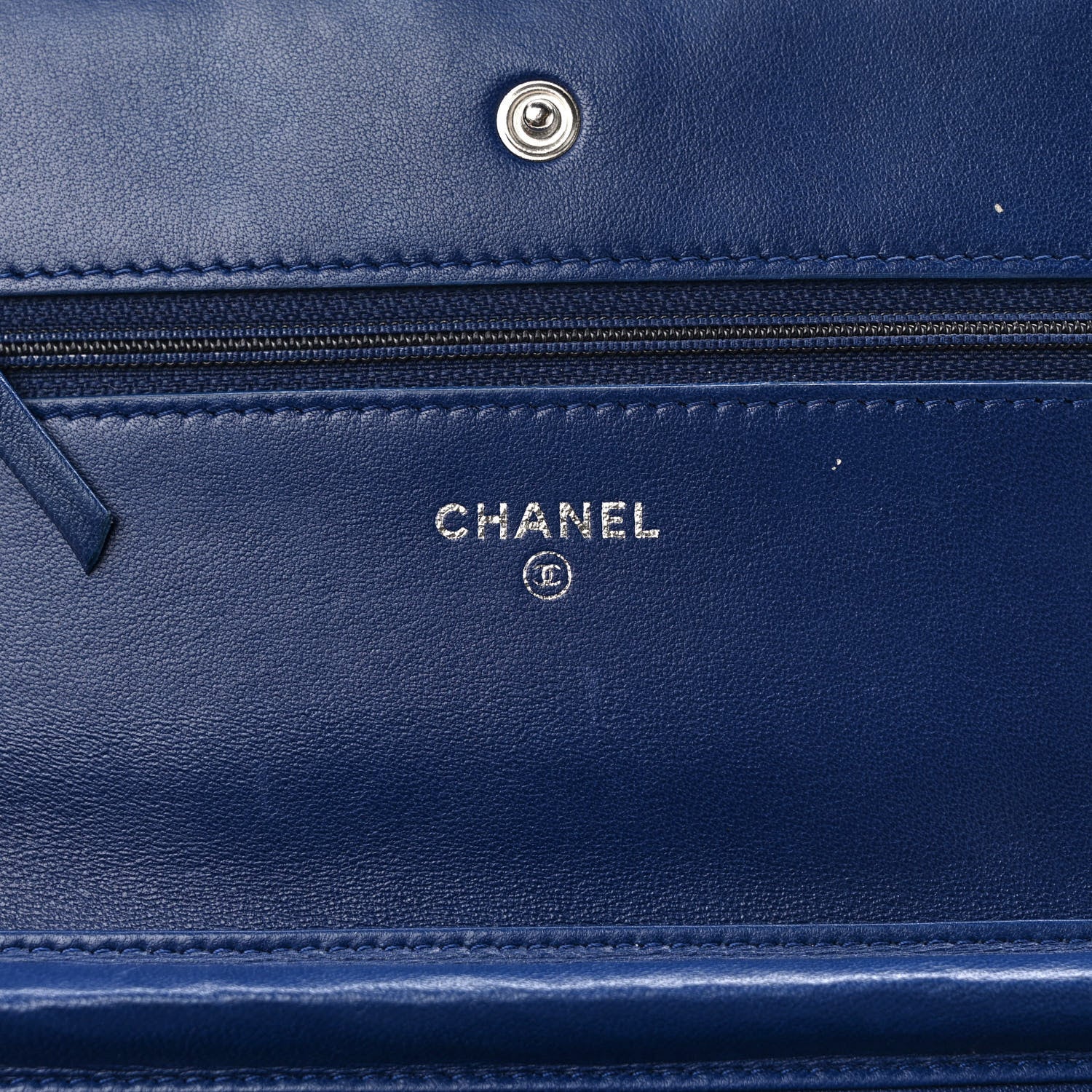 Chanel Patent Calfskin Quilted Reissue Wallet On Chain WOC Dark Navy Blue 6 of 8