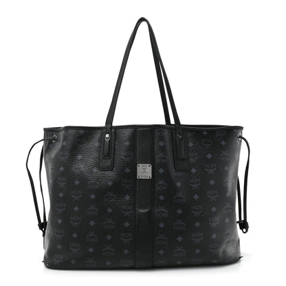 MCM Visetos Large Liz Reversible Shopper Tote Black 3 of 28