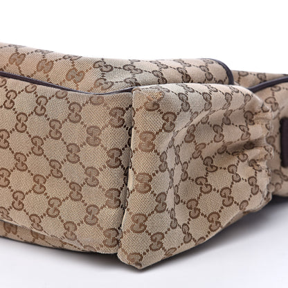 Gucci Monogram Natural Pigskin Large Diaper Bag Beige Ebony Cocoa Dark Chocolate 10 of 14