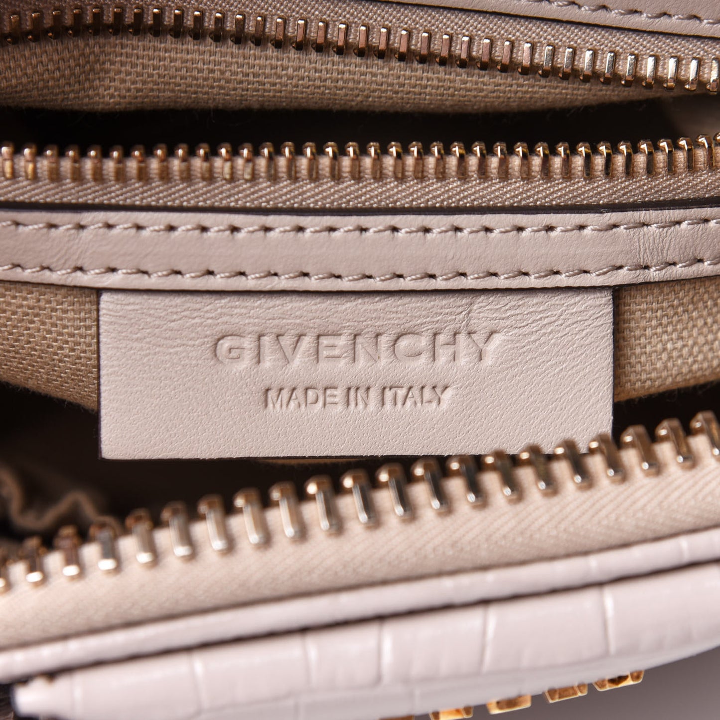 Calfskin Crocodile Embossed Mini Antigona Dune
