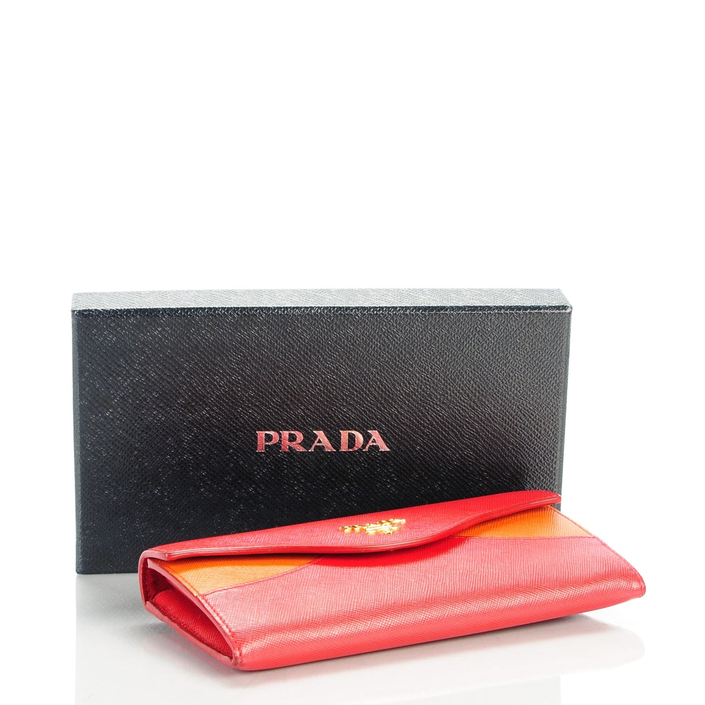 Saffiano Cross Bi-Color Wallet Fuoco Papaya