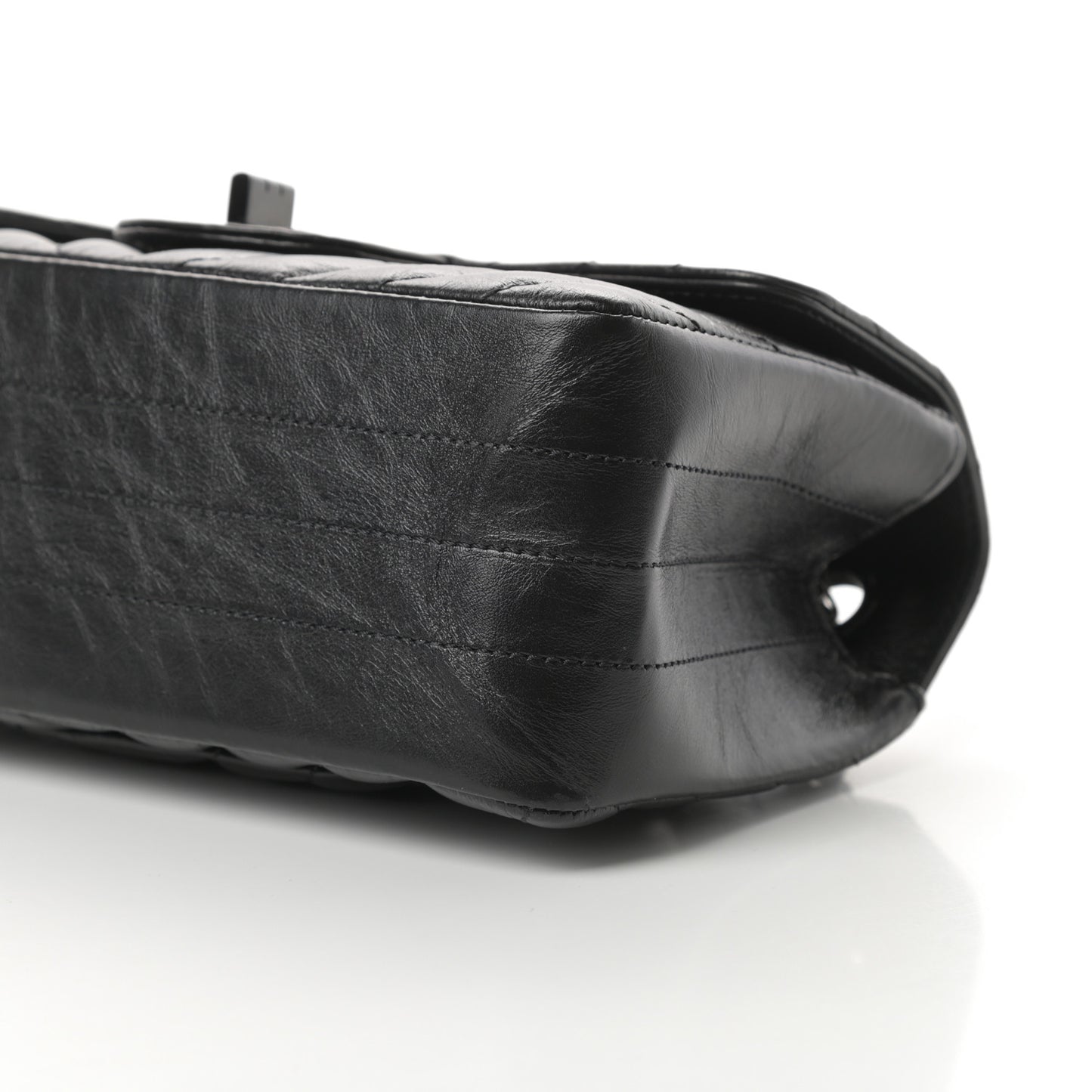 Aged Calfskin Chevron Quilted 2.55 Reissue Mini Flap So Black