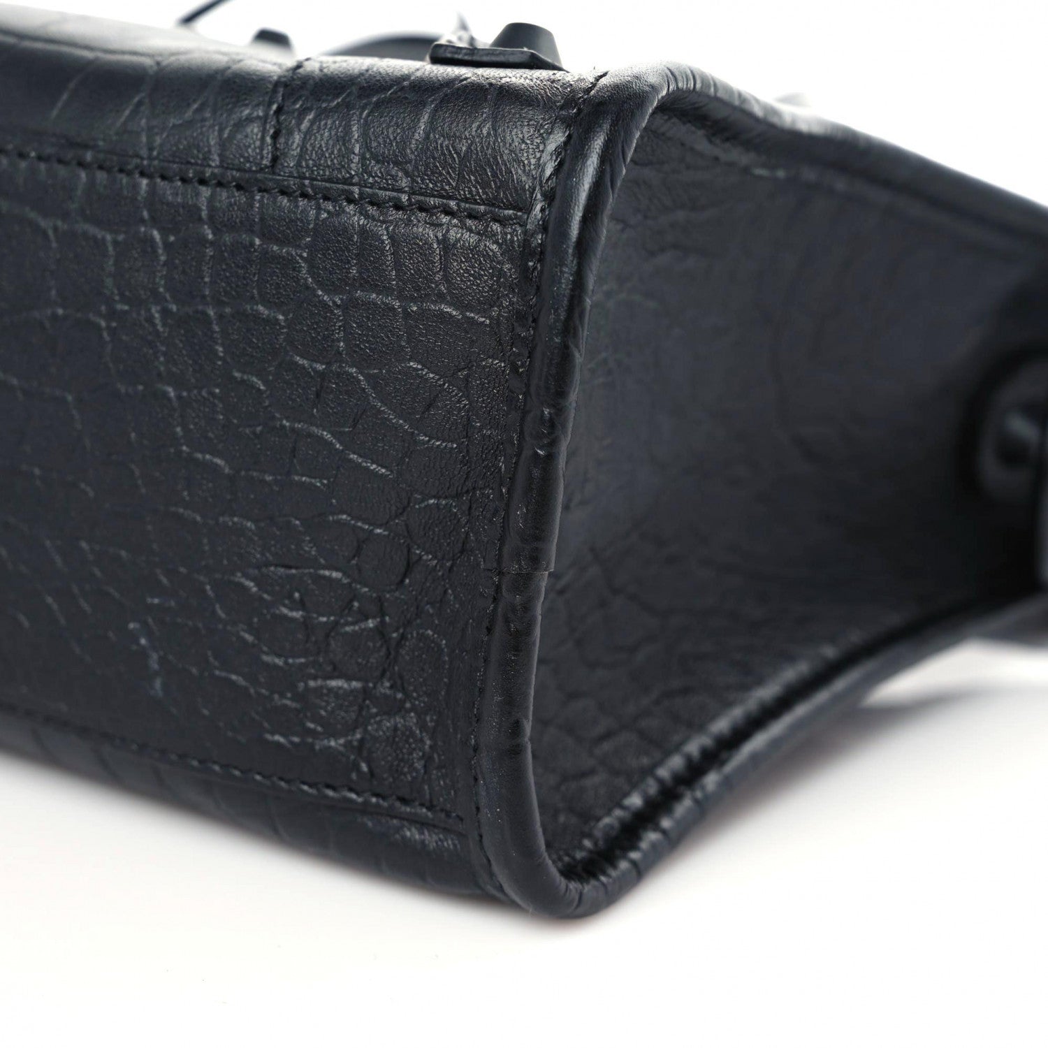 Balenciaga Matte Supple Lambskin Crocodile Embossed Classic Black Hardware S City Black 6 of 12