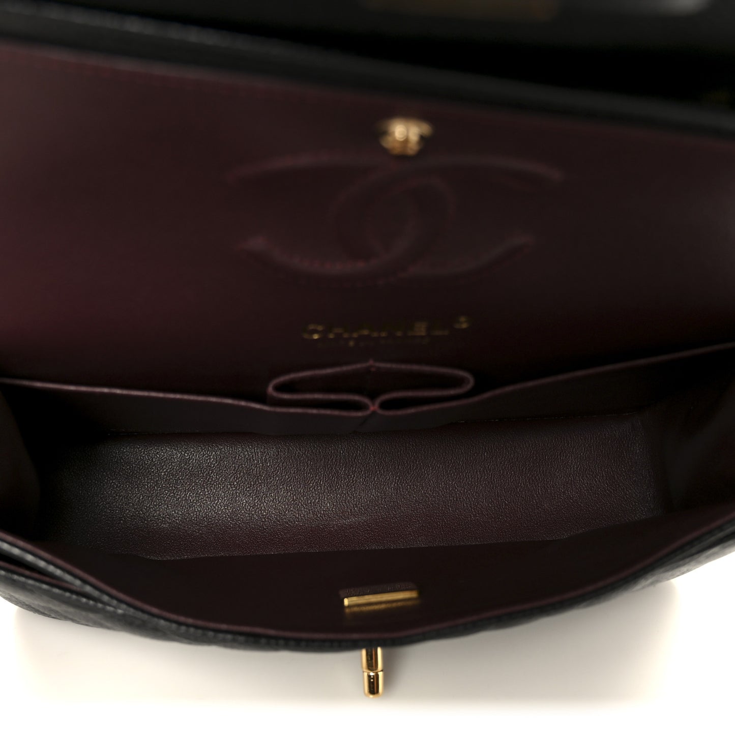 Caviar Quilted Small Double Flap Black