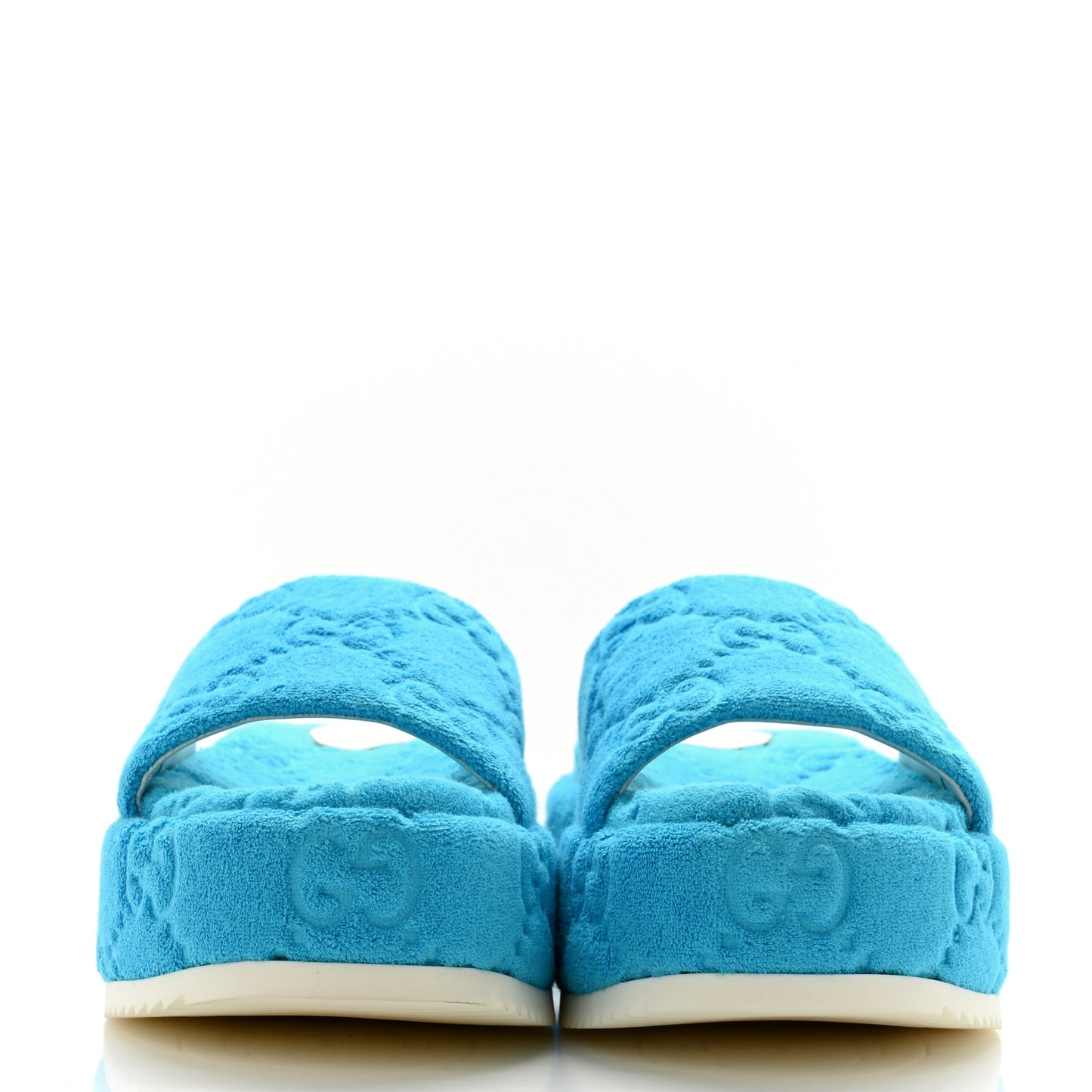 Terry Cloth GG Monogram Angelina Platform 55mm Slide Sandals 37.5 Azure