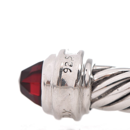 David Yurman Sterling Silver Garnet Diamond 5mm Cable Classics Bracelet 5 of 5