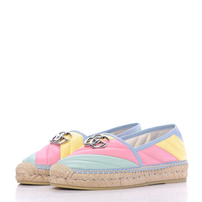 Gucci Nappa Matelasse Diagonal GG Marmont Espadrilles 36 Multicolor Pastel 2 of 11