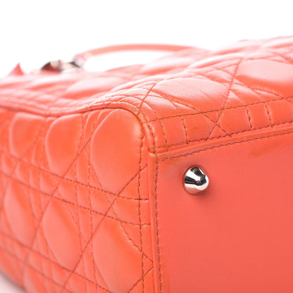 Christian Dior Lambskin Cannage Large Lady Dior Coral 13 of 16