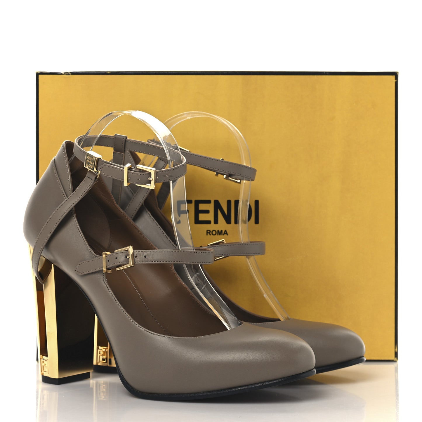 Vitello Delfina High Heel Pumps 40 Tortora