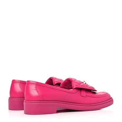 Chanel Lambskin Quilted CC Turnlock Loafers 39.5 Fuchsia 4 of 8