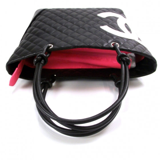 Chanel Calfskin Quilted Large Cambon Tote Black White 5 of 12