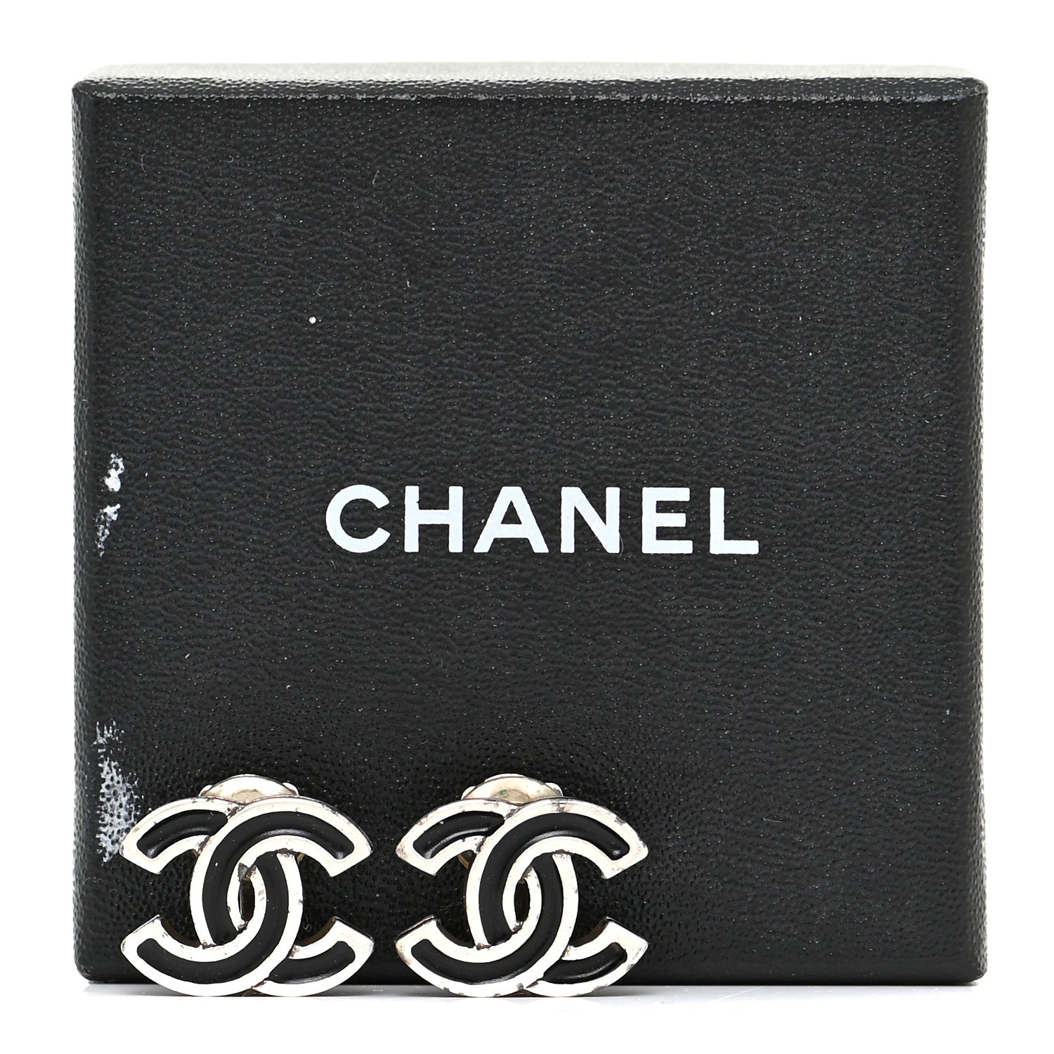 Chanel Ruthenium CC Clip On Earrings Silver Black 8 of 8