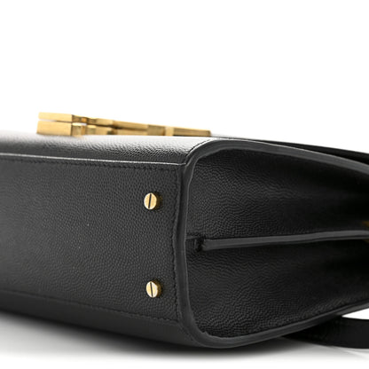Saint Laurent Grain de Poudre Mini Classic Monogram Cassandra Top Handle Black 10 of 13